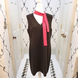 Black Dress with Hot pink tie. Calvin Klein. Size 12.